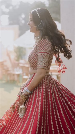Shaadi Saga Films on Instagram: "“Every detail—every glance—as the bride and groom got ready led to the most magical varmala, a moment our team captured with all the love it deserved.” Couple - @riaapanwar @mohitdagar007 Makeup - @makeupbysurbhiandjanvi Outfit - @kalighataindia Venue - @ambriaexotica #shaadisagafilms #bridalportraitphotography #weddingphotographyideas #coupleportraitideas #punjabi #views #likeme #fyp #trending #trendingnow #TheHappyBride #JustMarriedVibes #BrideGoals #BridalGlow
