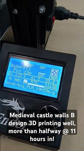 Home stretch of this medieval castle walls model being 3D printed. #castlestory #oldtowers #castle