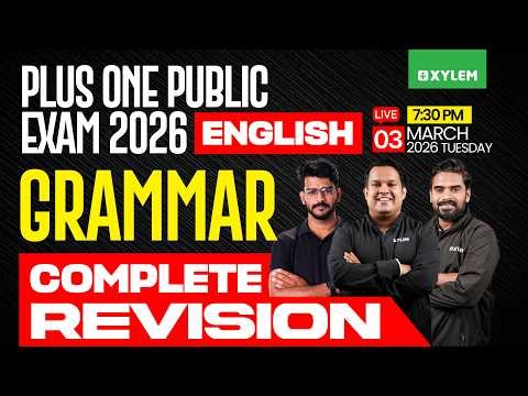 Plus One Public Exam 2026 English | Grammar - Complete Revision | Xylem Plus One