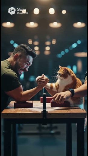 Cat vs Human Arm Wrestling Challenge 🐱💪