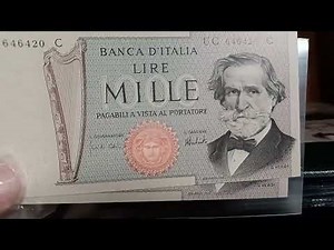 Banconota 1.000 Lire Italiane Giuseppe Verdi II Collezione Cartamoneta Numismatica