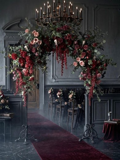 Dark Romance Flower Arch, Real Touch Floral Arrangement, Gothic Wedding Decorations - Etsy