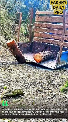 SKILL LEVEL 9999! Watch How This Genius Farmer Loads Heavy Timber Effortlessly #tractor#woodworking