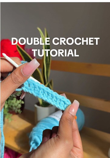 Double crochet tutorial for beginners 🫡✨ #crochetersoftiktok #crochet #howtocrochet #beginnercrochet #fyp