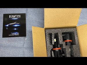 BEAMTECH H11 LED Bulb, 12000LM 60W Fanless In Line H8 H9 6500K Xenon White - 1 Minute Review
