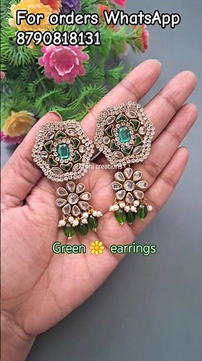Earrings💚🌼 #shorts #viral #trending #short #viralvideo #shortvideo #shortsfeed #trendingshorts #diy