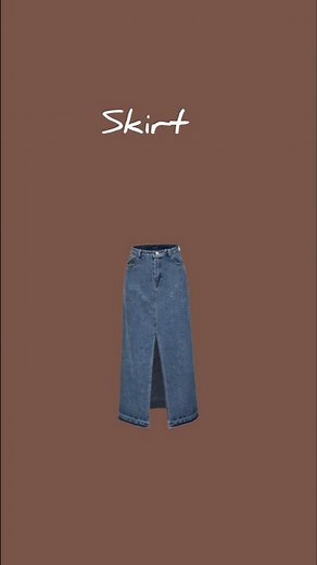 The outfit ⭐ how to style long denim skirt outfit. #shorts