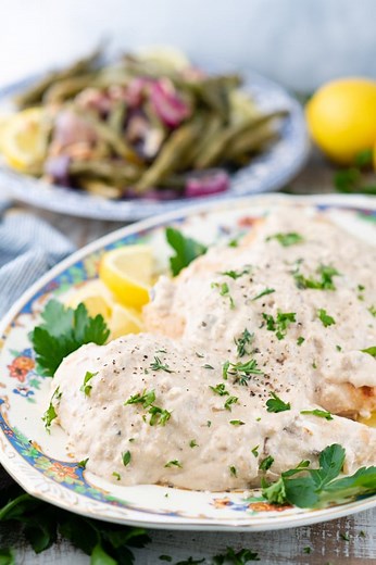 Dump-and-Bake Cream of Mushroom Chicken - The Seasoned Mom