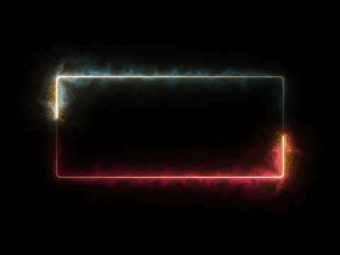 Glowing frame black screen | Neon light border | Frame template video background
