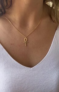 18K Gold Ankh Necklace, Gold Ankh Necklace, Dainty Ankh Necklace, Christmas Gift for Women, Bridesmaid Gift,ankh Cross Necklace,silver Cross - Etsy