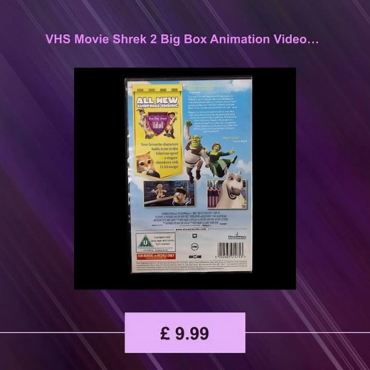 VHS Movie Shrek 2 Big Box Animation Video Cassette Mike Myers Vintage