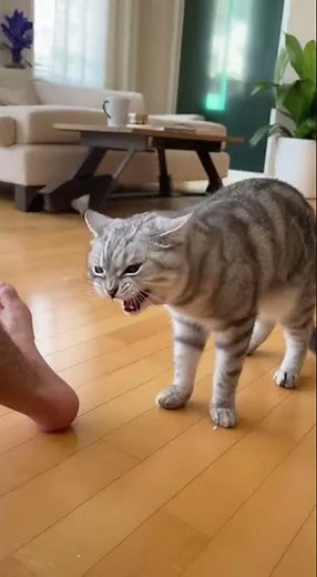 What happens when your cat smells your feet？ 😳👃 #cat #cute #funny