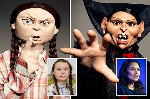 Spitting Image unveil new puppets of Greta Thunberg and 'vampire' Priti Patel