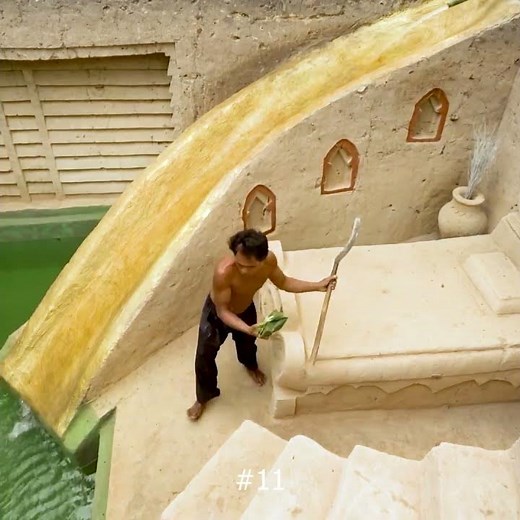 He Built a Secret Jungle Pool House!