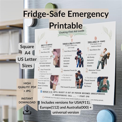 Tableau de premiers soins, guide de RCR bébé enfant adulte, panneau d'urgence, sécurité familiale PDF format lettre A4, école à la maison, instructions pour la maternelle - Etsy France