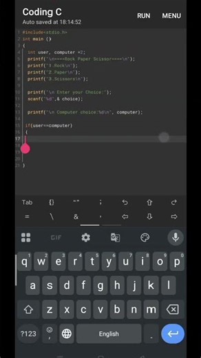 ✊✋✌️Rock Paper Scissors Game in C | Fun Mini Project#coding#cprojects #program#yoytubeshorts #short