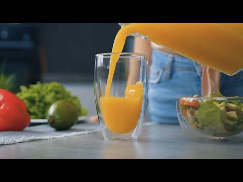 Pouring Orange Juice in Slow Motion