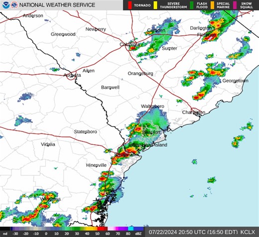 Flood Advisory for the Chatham County, including the City of Savannah, GA until 645 PM. Expect numerous flooded roadways across the county. Do not drive into flooded areas, some roads will be impassable. | US National Weather Service Charleston SC