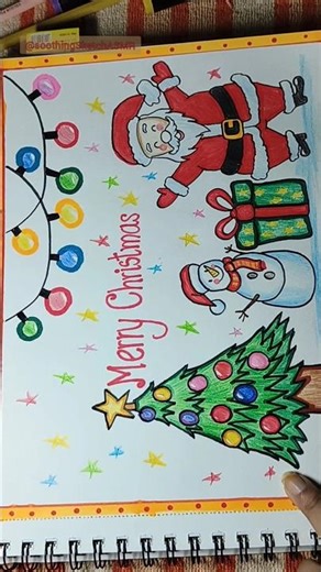 BTS |Cute Santa Drawing 🎅✨ Wait Till the End | @SoothingSketchASMR #art #kawaiiart #christmas #santa