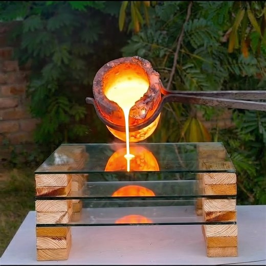 Molten Glass Lava Vs Pure Glass 😱 #experiment #satisfying | glass