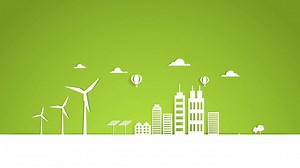 Motion graphic wind turbine  concept. motion graphics animation, eco city using wind, | Premium Stock Video Footage