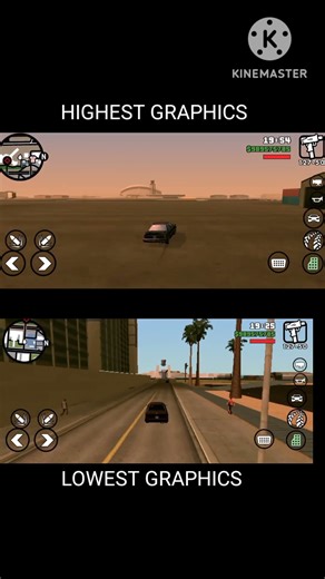 GTA SAN IN LOWEST AND HIGHEST GRAPHICS#gta #gtasanandreas #graphics #comparison