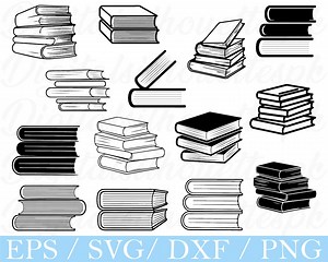 Stack of Books Svg, Stack of Books Silhouette, Dxf, Png - Etsy