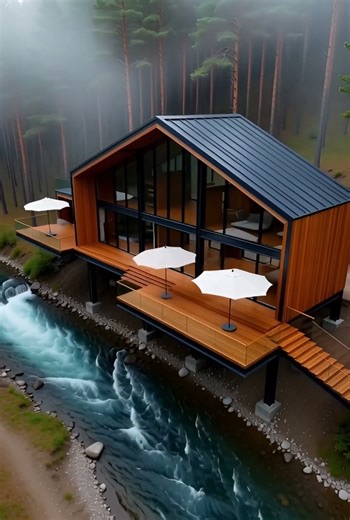 Luxurious Elevated Wooden Cabin – Modern Nature Home Concept
