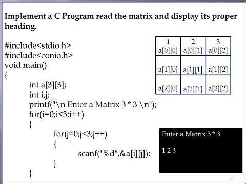 Array two dimension in C Langauge read 2D array Part 3