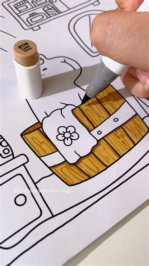 Easy Pattern - Wood! Master wood textures with ease! In this video we used: - Ohuhu markers: Brick Beige (E210), Sand (E220), Caribe Cocoa (E170) This page is part of "Cozy Spaces" Coloring Book, available on Amazon. Don't miss this opportunity to embark on a soothing coloring journey. Get your copy now and experience the therapeutic magic of coloring. 💫 Don't forget to use our hashtags #cocowyocoloringbook #cocowyopublishing #cocowyo so we can admire your stunning artwork. 👉 Join our Coco Wyo
