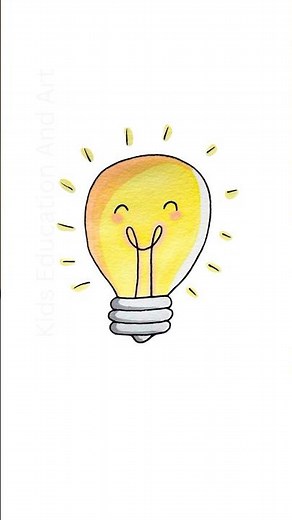 How to draw a light bulb #stepbystep #easydrawing #forkids #kindergarten #preschool #art #creative