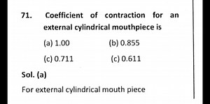 Coefficient of contraction for an external cylindrical mouthpie... | Filo