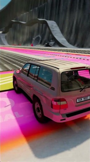 Toyota LC100 vs 300+ Bumps at 300 KM/H! 🚙💥 | BeamNG.drive #Shorts