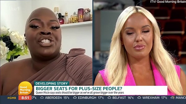 Jen Atkin and Queen Mojo debate plus-sized seat costs on GMB