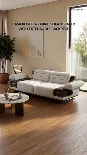 Casa Royal Rosetta Fabric Sofa With Extendable Backrest - 3 Seater