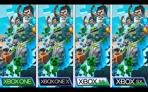 【4K60帧】我的世界：传奇 | Xbox One S/X vs Xbox Series S/X | 画质与帧数详细对比