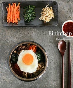 Bibimbap (Korean Mixed Rice with Meat and Assorted Vegetables)