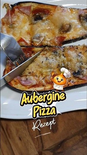 Aubergine Pizza Rezept 😋 #pizza #rezept #aubergine #lowcarb #gesund