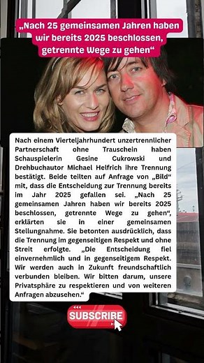Gesine Cukrowski und Michael Helfrich trennen sich nach 25 Jahren 💔