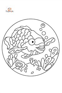 Rainbow fish coloring page - Print fo free!