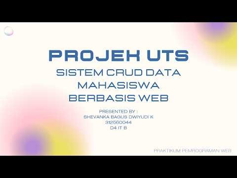 Project CRUD PHP Native + MySQL | Sistem Data Mahasiswa (UTS)