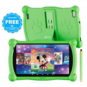 Contixo 8" Kids Tablet 2025 Model with 80 Stories, Educational Android Tablet for Kids 3-12, 32GB, Parental Controls, Kid-Proof Case with Kickstand – Green - Walmart.com