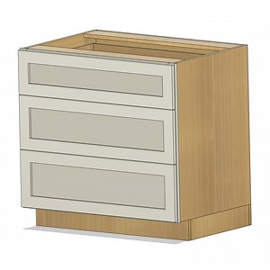 Fully Adjustable FACE FRAME 3 Drawer Base Cabinet Fusion 360 File - Etsy