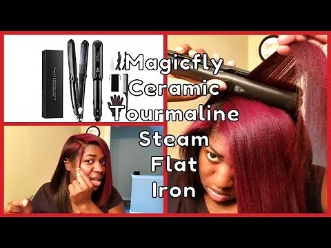 Magicfly Ceramic Tourmaline Steam Flat Iron Hair Straightener Review & Demo
