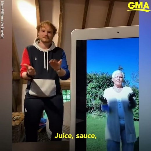 Dame Judi Dench busts a move with her grandson for an epic TikTok dance challenge l GMA Digital