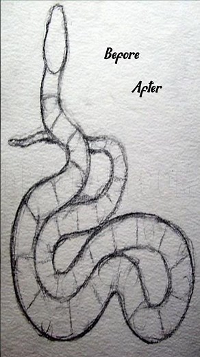🐍 Easy Snake Drawing Tutorial | Realistic Pencil Sketch Snake Drawing ✏️🔥#shorts #art