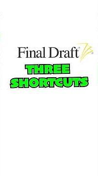 3 SHORTCUTS EVERY WRITER SHOULD USE IN FINAL DRAFT! #shorts #finaldraft #screenwriting