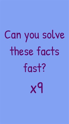 Can you solve these multiplication problems before the answer appears? Shout out the answer quickly, before it pops up! This is a fun way to practice all your x9 facts. Stay tuned and be sure to subscribe on YouTube to see our shorts series on fact fluency! As always, all of our resources are free! You can help support our efforts by liking, sharing, and commenting! #MULTIPLICATION #MultiplicationChallenge #multiply #FactFluency #FastFacts #FastFactFriday #mathfacts #middleschoolmath #elementary
