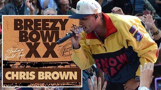 How long is the Chris Brown Breezy Bowl XX concert & what time does it finish?