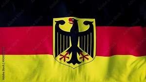 GERMANY COUNTRY FLAG. A mesmerizing, ultra-slow-motion video of a high-quality flag gracefully waving in the wind, capturing every delicate ripple and fold in stunning detail.